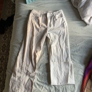 Two toned wide legged jeans